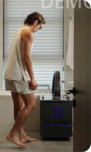Compact chiller in a bathroom
